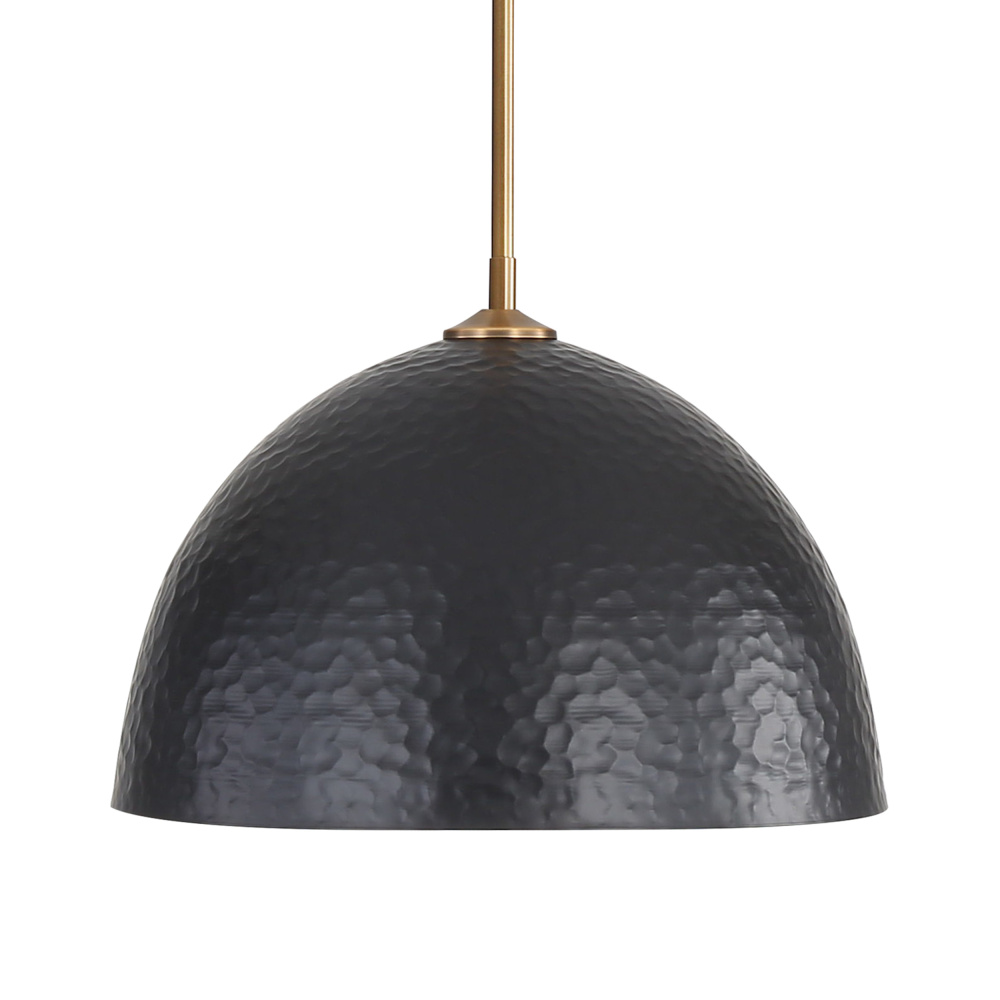 Golden Lighting Shepard 1-light Pendant in Modern Brass and Matte Black shade